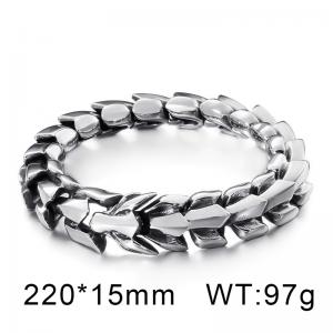 High Polished Arrow Shaped Bracelet Men 22cm Stainless Steel Bike Chain Bilezik Boho Male Jewellry Accessories - KB112529-BD