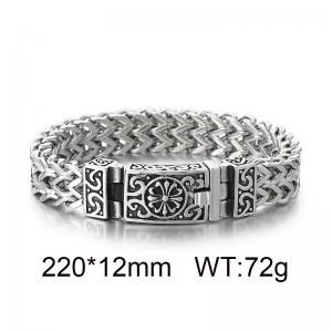 Punk men's retro patterned stainless steel bracelet - KB113829-BD