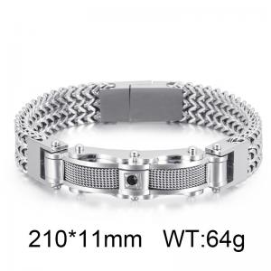 Trendy Creative Chain New Stainless Steel Men's Diamond Set Magnetic Buckle Bracelet(Men) - KB115703-KFC