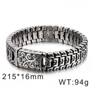 Mighty Tree of Life Pattern Men's Stainless Steel Buckle Bracelet - KB123643-BDJX