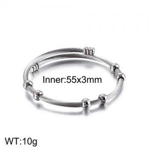 Minimalist small round bead titanium steel opening Weiya thread bangle - KB129475-Z