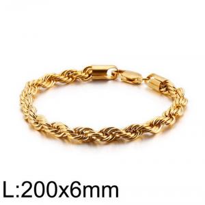 Hiphop Nightclub Hip Hop Men's Bracelet Fried Dough Twists Chain Stainless Steel Woven Twisted Rope Hand Jewelry - KB129863-Z