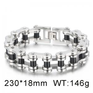 Exaggerated Rock Thick Hip Hop Bicycle Chain Men's Motorcycle Black and Steel Bracelet - KB150533-KFC