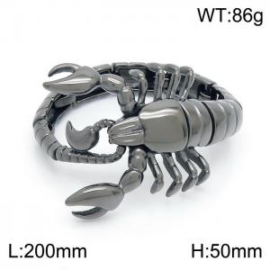 Stainless Steel Gun Black Animal Scorpion Male Exaggerated Special Bracelet - KB150665-KJX