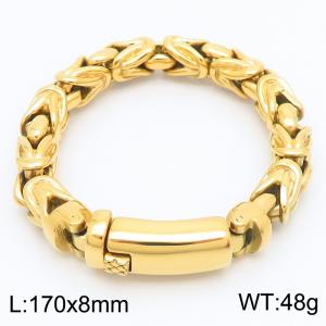 Stainless steel melon seed chain bracelet - KB183716-KJX