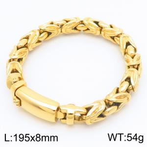 Stainless steel melon seed chain bracelet - KB183717-KJX