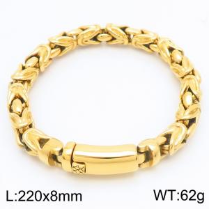 Stainless steel melon seed chain bracelet - KB183718-KJX