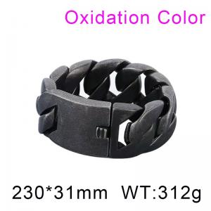 32mm Retro Domineering Boil Black Cuban Chain Stainless Steel Jewelry Male Bracelets - KB185262-KJX