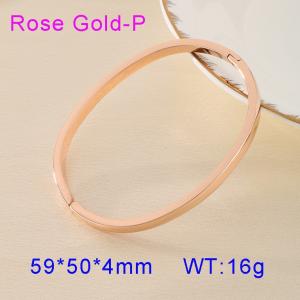 Rose gold oval stainless steel buckle high-end sensory ring smooth curved surface bracelet - KB190293-SP