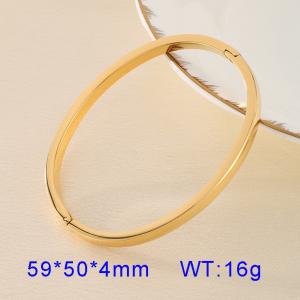 Gold oval stainless steel buckle high-end sensory ring smooth curved surface bracelet - KB190294-SP