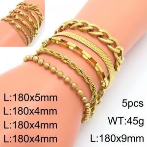 Fashion ball blade chain Cuba chain Stainless steel Fried Dough Twists bracelet - KB203725-Z