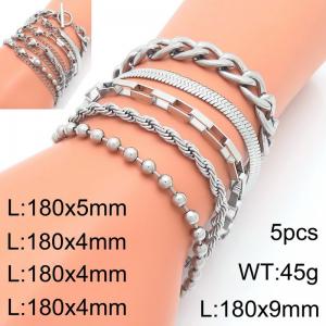 Fashion ball blade chain Cuba chain Stainless steel Fried Dough Twists bracelet - KB203726-Z