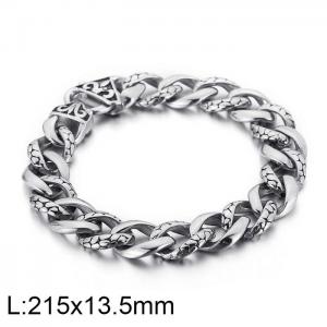 Fashionable, creative, individualistic, domineering dragon patterned titanium steel men's bracelet - KB23689-D