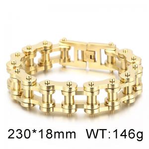 Exaggerated Rock Thick Hip Hop Bicycle Chain Men's Motorcycle Gold Bracelet - KB33665-D