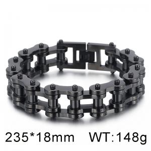 Exaggerated Rock Thick Hip Hop Bicycle Chain Men's Motorcycle Black Bracelet - KB49368-D