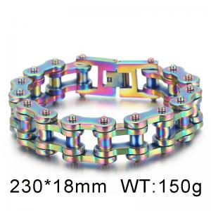 Exaggerated Rock Thick Hip Hop Bicycle Chain Men's Motorcycle Colorful Bracelet - KB56879-BD