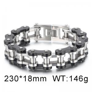 Exaggerated Rock Thick Hip Hop Bicycle Chain Men's Motorcycle Black and Steel Bracelet - KB59316-BD