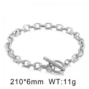 Simple cross chain, stainless steel OT clasp, O-shaped chain bracelet - KB62309-Z