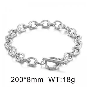 Simple cross chain, stainless steel OT clasp, O-shaped chain Gold-plating Bracelet - KB62310-Z