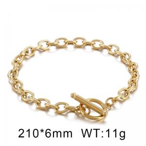 Simple cross chain, stainless steel OT clasp, O-shaped chain Gold-plating Bracelet - KB62312-Z