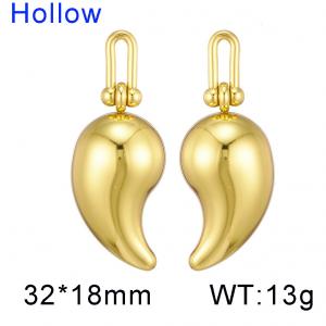 Stainless steel hollow drop earrings for women wedding gold earrings - KE111292-KFC