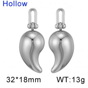 Stainless steel hollow drop earrings for women wedding steel earrings - KE111293-KFC