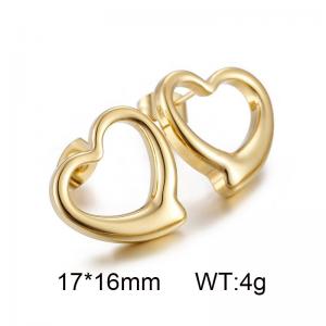 Sweet and lovely heart-shaped hollow stainless steel Gold-Plating Earring - KE57390-Z