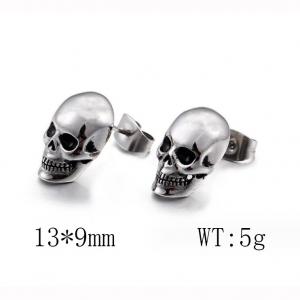 European and American Trendy Skeleton Ghost Head Men's Earrings - KE71197-TSC