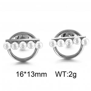 Cute minimalist pearl earrings for girls and women offering a simple fashion style Gold-Plating Earring - KE85476-K