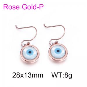 Devil's Eye Earhook Pattern Creative Shell Rose Gold Earrings - KE85785-K