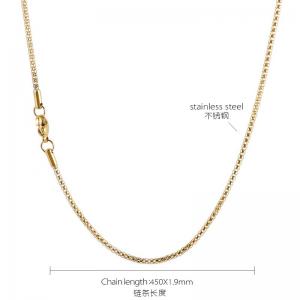 Stainless steel gold-plated lantern chain necklace - KN12956-Z