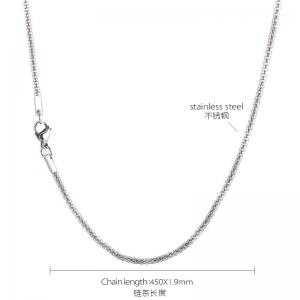 Stainless steel round mesh chain necklace - KN12957-Z