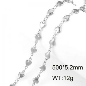 Peach Heart Cross Chain Stainless Steel Vacuum Chain Handmade Chain DIY Necklace - KN13359-Z