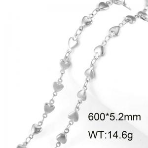 Peach Heart Cross Chain Stainless Steel Vacuum Chain Handmade Chain DIY Necklace - KN13360-Z