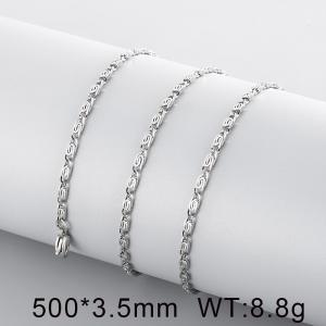 Square wire chain, polished ingot-shaped chain, stainless steel paperclip necklace - KN18050-Z