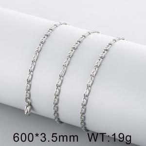 Square wire chain, polished ingot-shaped chain, stainless steel paperclip necklace - KN18052-Z