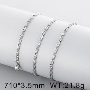 Square wire chain, polished ingot-shaped chain, stainless steel paperclip necklace - KN18053-Z