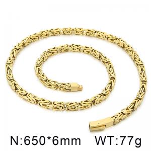 European and American hip-hop stainless steel retro style king chain trendy necklace - KN201732-KFC