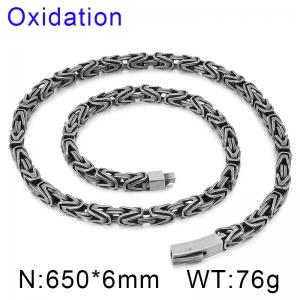 European and American hip-hop stainless steel retro style king chain trendy necklace - KN201734-KFC