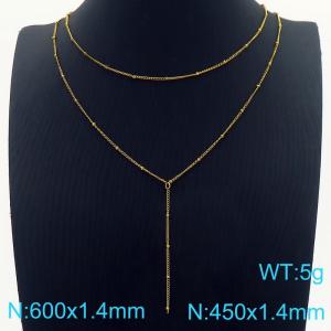 Delicate Fine Stainless Steel Necklace Women Gold - KN288211-Z