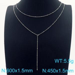 Delicate Fine Stainless Steel Necklace Women Silver - KN288212-Z