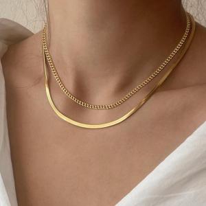 Stainless steel double-layer necklace - KN288933-Z