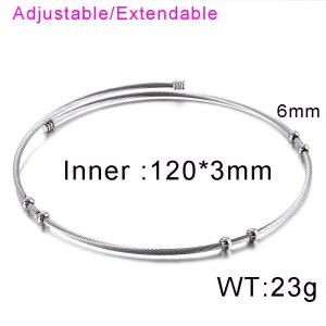 Minimalist and niche opening steel wire bead collar - KN31864-Z