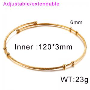 Minimalist and niche opening steel wire bead collar Gold-Plating Necklace - KN31876-Z