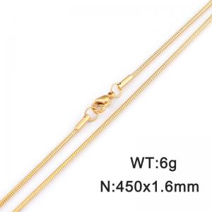 Stainless steel circular snake bone chain necklace Small Gold-plating Chain - KN80085-Z