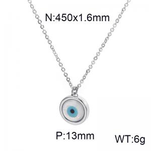 Sweet and trendy collarbone chain circular shell devil's eye lady necklace - KN88714-K