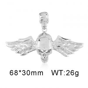 Ghost Head Button Hip Hop Skull Angel Wing Stainless Steel Men's Pendant - KP100124-K