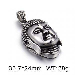 Believers cast Buddha head pendant religious necklace - KP29510-D