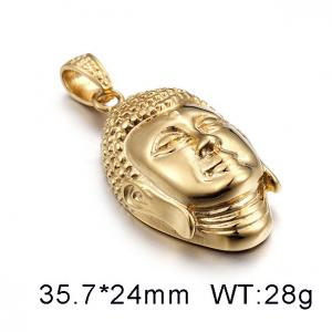 Believers cast Buddha head pendant religious necklace - KP32168-D