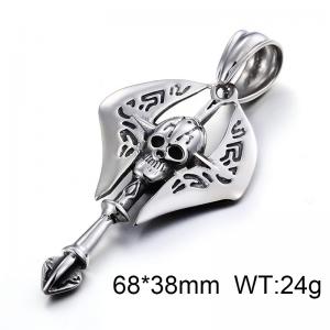 Trendy Skull Punk Retro Axe Men's Pendant - KP48367-BD